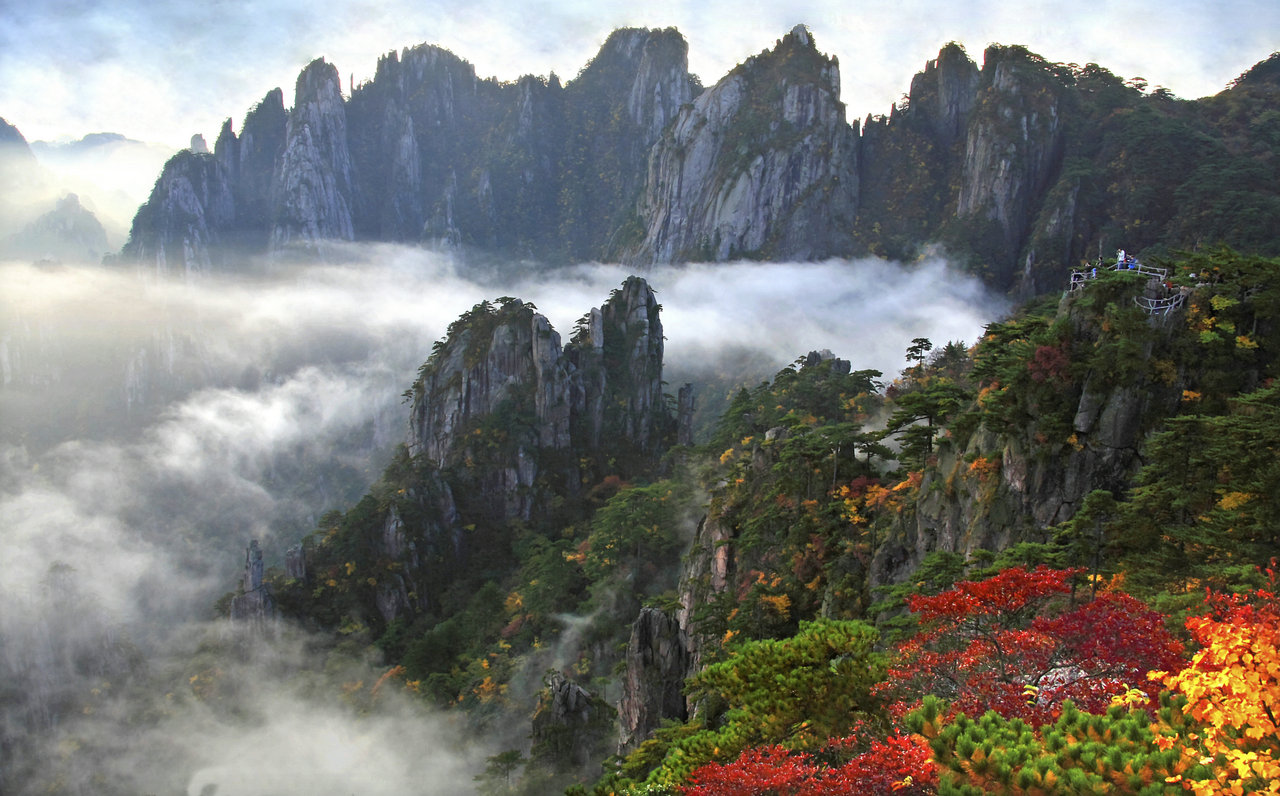 從長(zhǎng)沙到黃山看日出、花山謎窟雙高鐵三日游