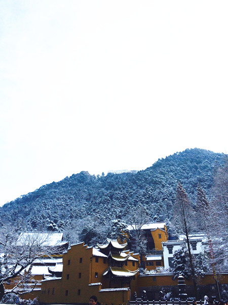 九華山迎初雪 冰雪佛國碧玉無暇