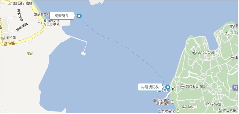 廈門海滄嵩鼓碼頭至鼓浪嶼內(nèi)厝澳碼頭票價及航線發(fā)船時間