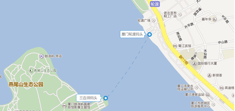 廈門輪渡碼頭至鼓浪嶼三丘田碼頭票價及航線發(fā)船時間